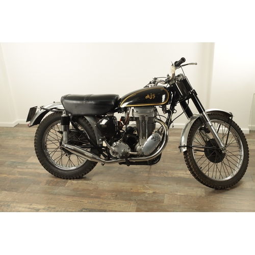 744 - A 1953 AJS 350cc MOTORCYCLE TRIAL BIKE in black Frame No. A6794 Engine No. 20903 Reg No XAS 711 is i... 