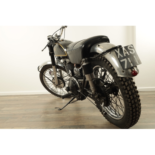 744 - A 1953 AJS 350cc MOTORCYCLE TRIAL BIKE in black Frame No. A6794 Engine No. 20903 Reg No XAS 711 is i... 