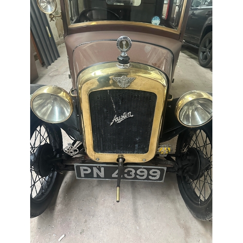 747 - A VERY ORIGINAL 1929 AUSTIN SEVEN SALOON CAR, Reg no PN 4399, chassis no. 79170, engine no. M79702. ... 