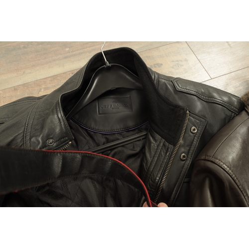 750 - A COLLECTION OF FIVE VINTAGE LEATHER BIKER JACKETS