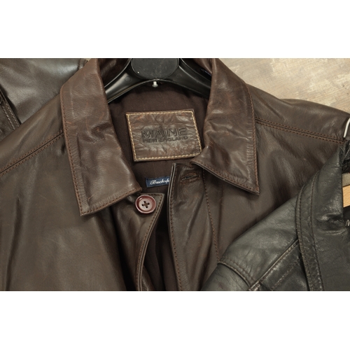 750 - A COLLECTION OF FIVE VINTAGE LEATHER BIKER JACKETS