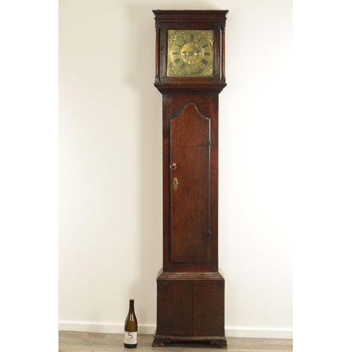 802 - WETHERHEAD, KIRKBY LONSDALE. A MID 18TH CENTURY 30-HOUR LONGCASE CLOCK, the slender oak case with tu... 