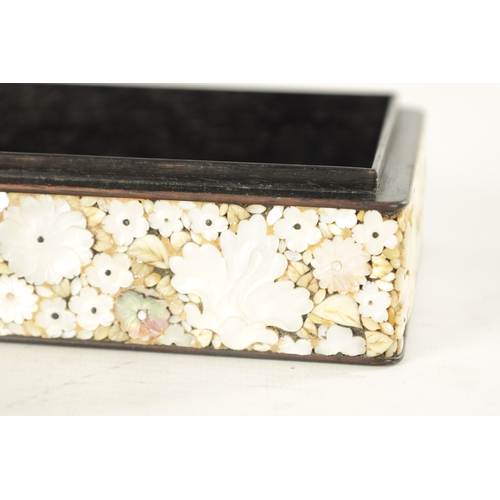 195 - A MEIJI PERIOD JAPANESE MILLEFLEUR SHIBAYAMA AND HARDWOOD BOX AND COVER decorated on all sides with ... 