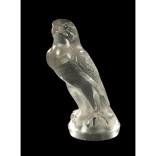 4 - A RENE LALIQUE FALCON CAR MASCOT - moulded signature 'R Lalique' (16cm high)