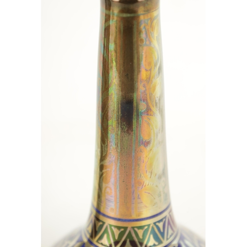 64 - AN EARLY 20TH CENTURY ROYAL LANCASTRIAN LUSTER VASE DESIGNED BY WILLIAM MYCOCK, decorated with scrol... 