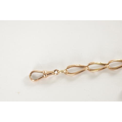 238 - A 9CT ROSE GOLD BRACELET AND THREE 9CT GOLD CLASPS total weight app. 19.4g (bracelet measures 20cm l... 