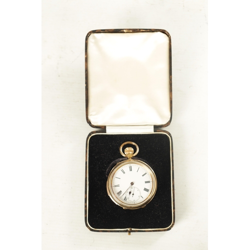 299 - AN EARLY 20TH CENTURY GOLD PLATED QUARTER REPEATING POCKET WATCH the open-faced case with white enam... 