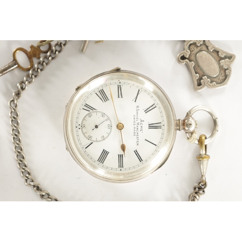 300 - A COLLECTION OF FOUR SILVER OPEN FACED POCKET WATCHES, comprising of a spring driven watch with leve... 