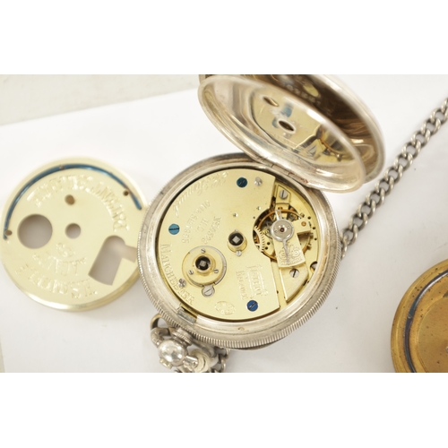 300 - A COLLECTION OF FOUR SILVER OPEN FACED POCKET WATCHES, comprising of a spring driven watch with leve... 