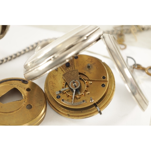 300 - A COLLECTION OF FOUR SILVER OPEN FACED POCKET WATCHES, comprising of a spring driven watch with leve... 