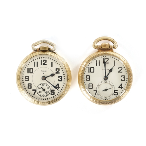 311 - TWO ELGIN NATIONAL WATCH CO. 'B.W. RAYMOND' GOLD FILLED POCKET WATCHES each having an open faced cas... 