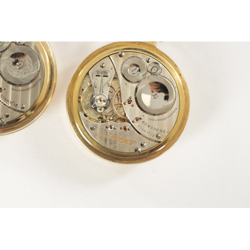 311 - TWO ELGIN NATIONAL WATCH CO. 'B.W. RAYMOND' GOLD FILLED POCKET WATCHES each having an open faced cas... 