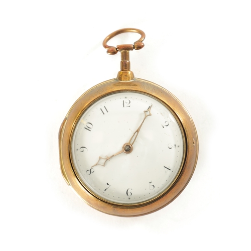 314 - A RARE GEORGE III PAIR CASED POCKET WATCH BY YORK MAKERS, HAMPSTON PRINCE & CATTLES, the gilt case e... 