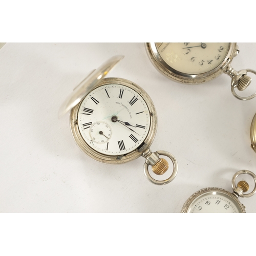 317 - A COLLECTION OF FOUR POCKET AND FOB WATCHES, comprising of a Hebdomas eight-day pocket watch with vi... 