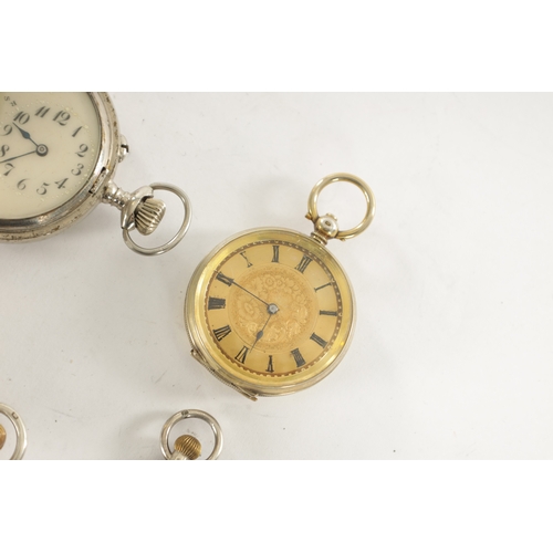 317 - A COLLECTION OF FOUR POCKET AND FOB WATCHES, comprising of a Hebdomas eight-day pocket watch with vi... 