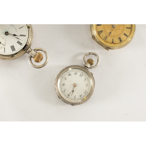 317 - A COLLECTION OF FOUR POCKET AND FOB WATCHES, comprising of a Hebdomas eight-day pocket watch with vi... 