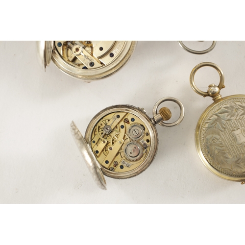 317 - A COLLECTION OF FOUR POCKET AND FOB WATCHES, comprising of a Hebdomas eight-day pocket watch with vi... 