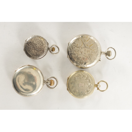 317 - A COLLECTION OF FOUR POCKET AND FOB WATCHES, comprising of a Hebdomas eight-day pocket watch with vi... 