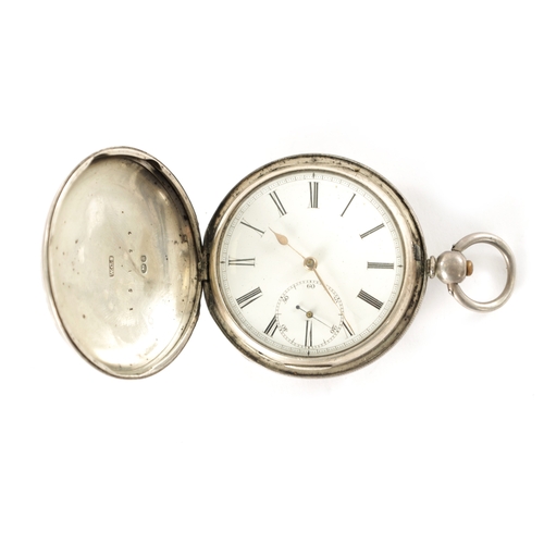 320 - A RARE SILVER HUNTER CASED JEWELLED FUSEE POCKET WATCH SIGNED ROBERT PARRY, LIVERPOOL, having a Roma... 