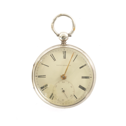 321 - THOMAS YATES, PRESTON. A 19TH CENTURY SILVER OPEN FACED FUSEE POCKET WATCH, having a white enamel di... 