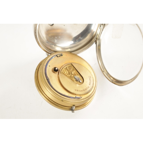 321 - THOMAS YATES, PRESTON. A 19TH CENTURY SILVER OPEN FACED FUSEE POCKET WATCH, having a white enamel di... 