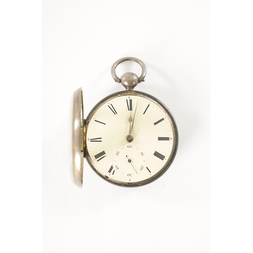 327 - A SILVER OPEN FACED POCKET WATCH SIGNED JAMES CONDLIFF, LIVERPOOL, with enamel Roman dial and subsid... 