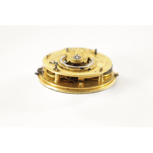 332 - SAMUEL LISTER, BOLTON. A RARE POCKET WATCH MOVEMENT WITH CHAFF CUTTER ESCAPEMENT, the enamel dial wi... 