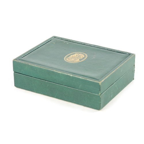 343 - AN AUTHENTIC VINTAGE GREEN LEATHER ROLEX COLLECTION CELLINI BOX (15cm wide 11.75cm deep)