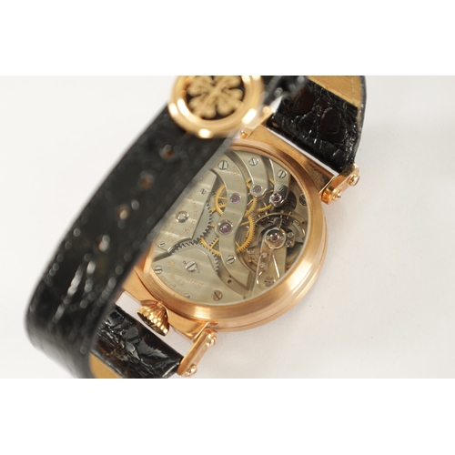 345 - A GENTLEMAN’S 14KT ROSE GOLD PATEK PHILIPPE WRISTWATCH WITH POCKET WATCH MOVEMENT; the pocket watch ... 