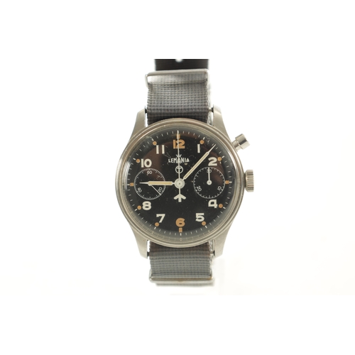 346 - A GENTLEMAN'S LEMANIA MONOPUSHER ROYAL NAVY MILITARY CHRONOGRAPH WRISTWATCH, on grey nato strap, the... 