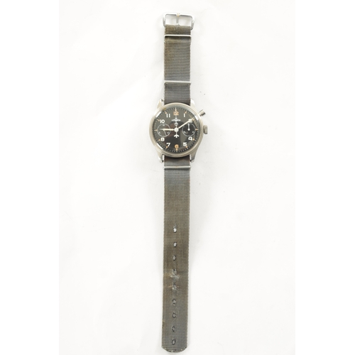 346 - A GENTLEMAN'S LEMANIA MONOPUSHER ROYAL NAVY MILITARY CHRONOGRAPH WRISTWATCH, on grey nato strap, the... 