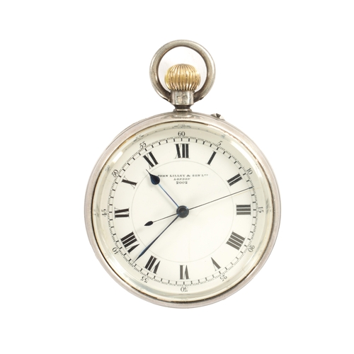 351 - A SILVER CASED ROYAL NAVY DECK WATCH SIGNED JOHN RILEY & SON LTD. LONDON, the open faced case enclos... 