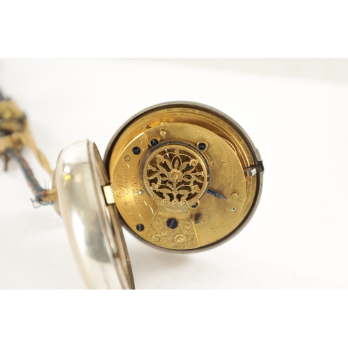 356 - A GEORGE III SILVER PAIR CASED POCKET WATCH SIGNED WILLIAM PRATT, ASKRIGG, with Roman enamel dial an... 