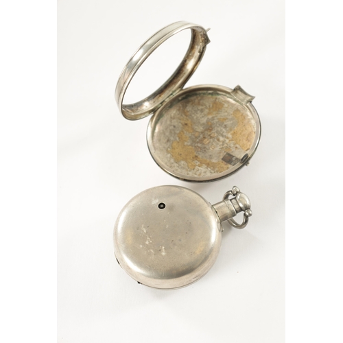 358 - A SILVER PAIR CASED POCKET WATCH SIGNED THOMAS PINNINGTON, LIVERPOOL, with enamel Roman dial and sub... 