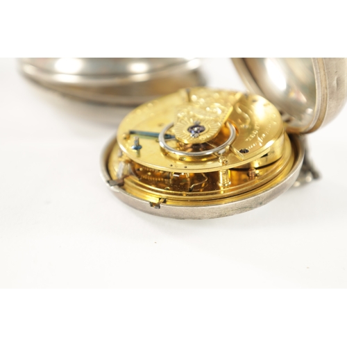 358 - A SILVER PAIR CASED POCKET WATCH SIGNED THOMAS PINNINGTON, LIVERPOOL, with enamel Roman dial and sub... 