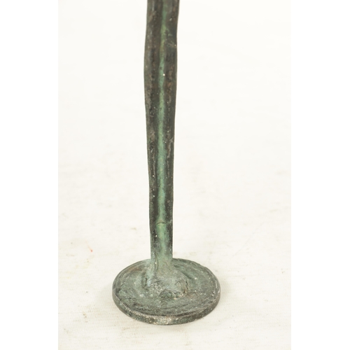 751 - A LEAD PATINATED BRONZE FIGURE OF THE ETRUSCAN SCULPTURE 