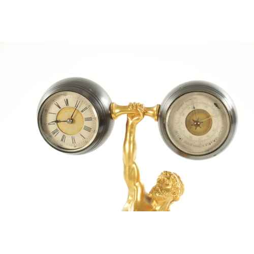 1000 - A LATE 19TH CENTURY BRONZE, ORMOLU AND ROUGE MARBLE FRENCH INDUSTRIAL CLOCK COMPENDIUM modelled as a... 