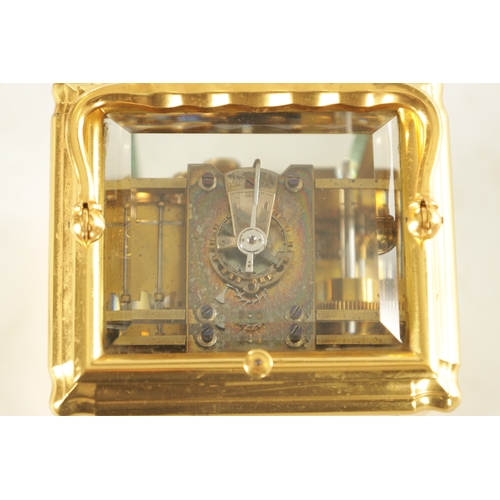 1007 - MARGAINE, A GOOD LATE 19TH CENTURY FRENCH GILT BRASS GORGE CASE GRAND SONNERIE CARRIAGE CLOCK OF LAR... 