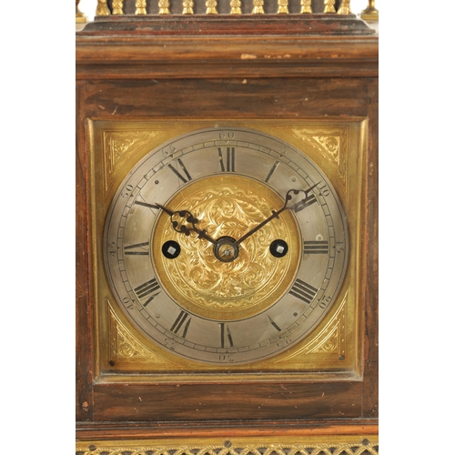 1009 - J. J. DURRANT & SON, 40 CHEAPSIDE, LONDON. A 19TH CENTURY DOUBLE FUSEE FIGURED WALNUT MANTEL CLOCK t... 