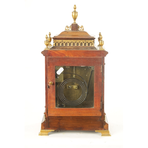 1009 - J. J. DURRANT & SON, 40 CHEAPSIDE, LONDON. A 19TH CENTURY DOUBLE FUSEE FIGURED WALNUT MANTEL CLOCK t... 