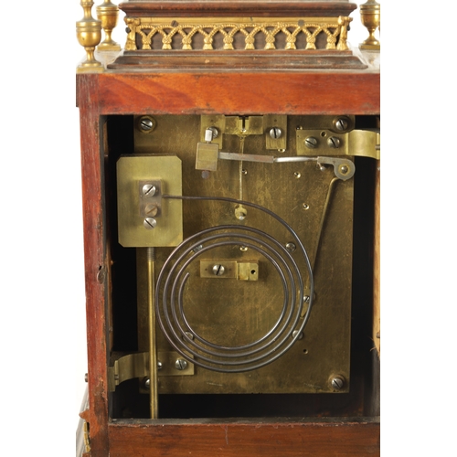 1009 - J. J. DURRANT & SON, 40 CHEAPSIDE, LONDON. A 19TH CENTURY DOUBLE FUSEE FIGURED WALNUT MANTEL CLOCK t... 