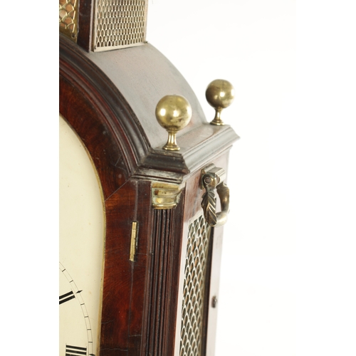 1021 - RUSSELL, BARBICAN, LONDON A LATE GEORGE III BRASS MOUNTED MAHOGANY THREE TRAIN BRACKET CLOCK the arc... 