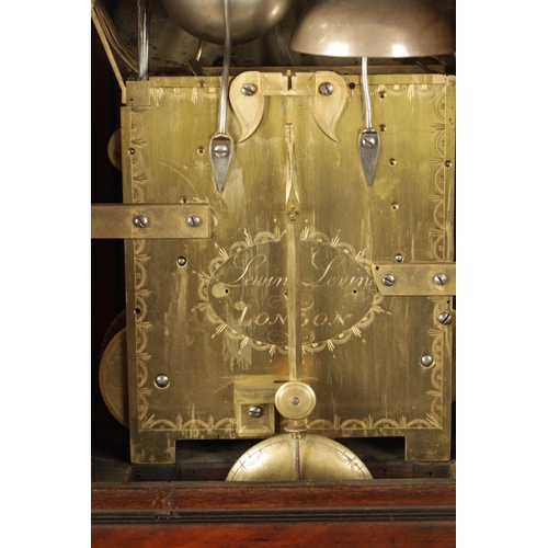 1021 - RUSSELL, BARBICAN, LONDON A LATE GEORGE III BRASS MOUNTED MAHOGANY THREE TRAIN BRACKET CLOCK the arc... 