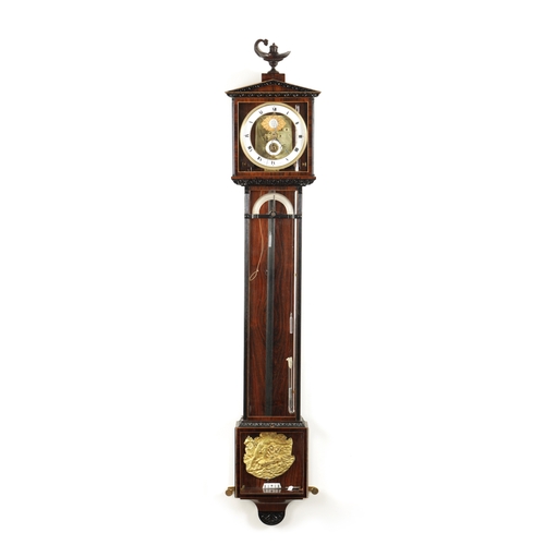 1024 - AN AUSTRIAN THREE MONTH DURATION BIEDERMEIER REGULATOR WALL CLOCK, SIGNED BRANDL IN WIEN the archite... 