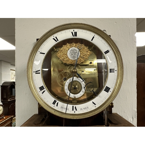 1024 - AN AUSTRIAN THREE MONTH DURATION BIEDERMEIER REGULATOR WALL CLOCK, SIGNED BRANDL IN WIEN the archite... 