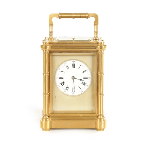 996 - HENRI JACOT. A LARGE LATE 19TH CENTURY FRENCH GILT BRASS CASED GRAND SONNERIE CARRIAGE CLOCK the gil... 