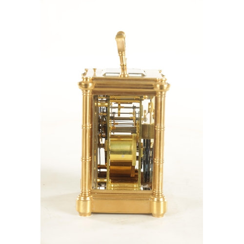 996 - HENRI JACOT. A LARGE LATE 19TH CENTURY FRENCH GILT BRASS CASED GRAND SONNERIE CARRIAGE CLOCK the gil... 