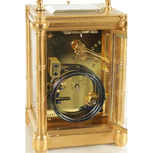 996 - HENRI JACOT. A LARGE LATE 19TH CENTURY FRENCH GILT BRASS CASED GRAND SONNERIE CARRIAGE CLOCK the gil... 