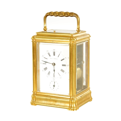 998 - PAUL GARNIER PARIS, A GOOD 19TH CENTURY FRENCH GILT BRASS GORGE CASE CARRIAGE CLOCK REPEATER the sig... 