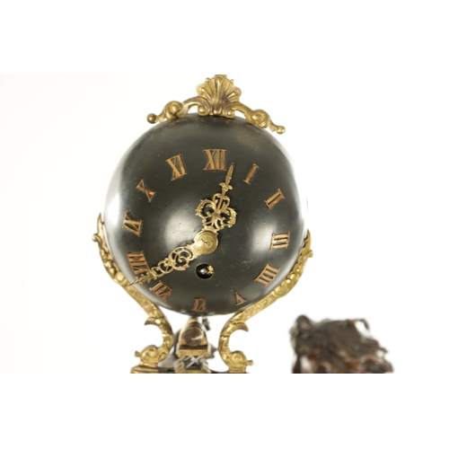 1005 - A LARGE LATE 19TH CENTURY FRENCH FIGURAL MYSTERY CLOCK the patinated metal sculpture modelled as a y... 